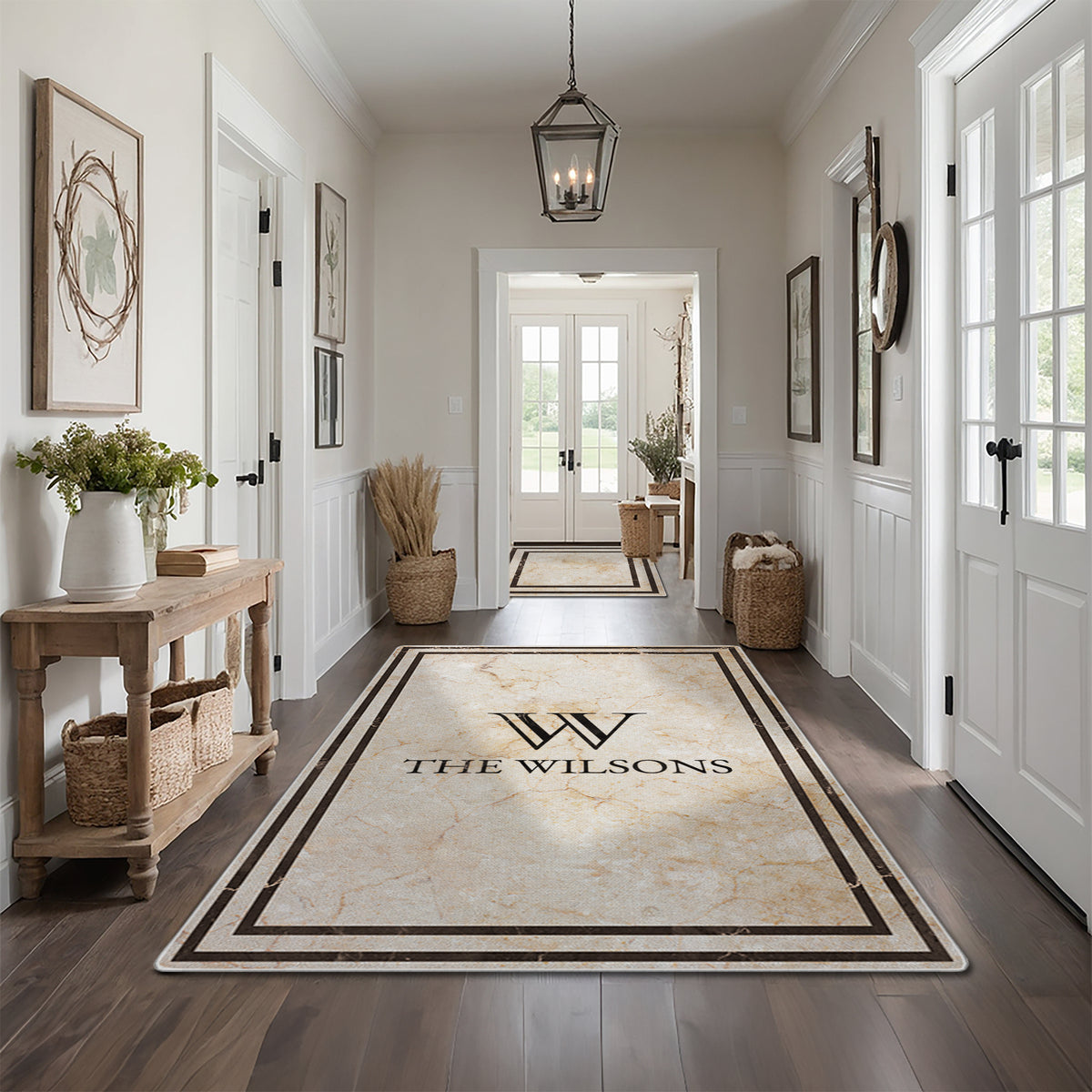 Custom family name rug - Heritage Marble Rug