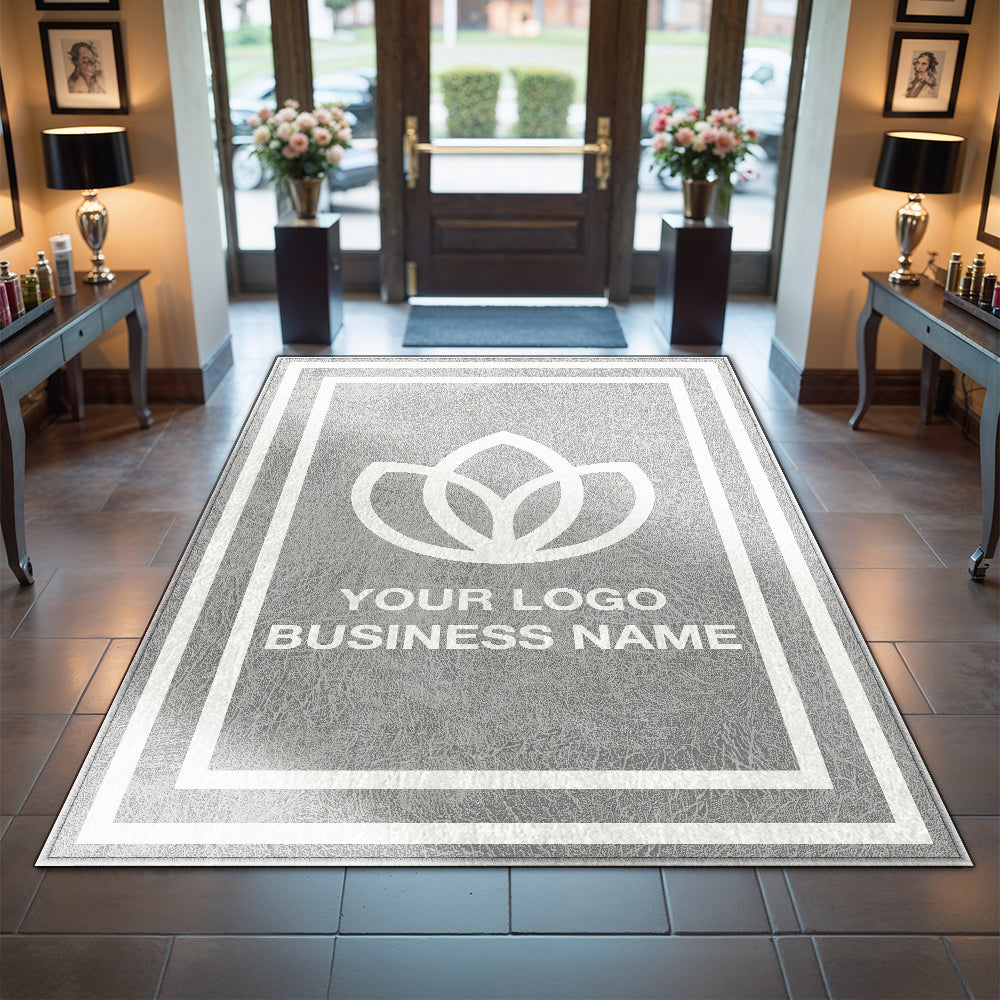 Non-slip custom logo rug for business entryway