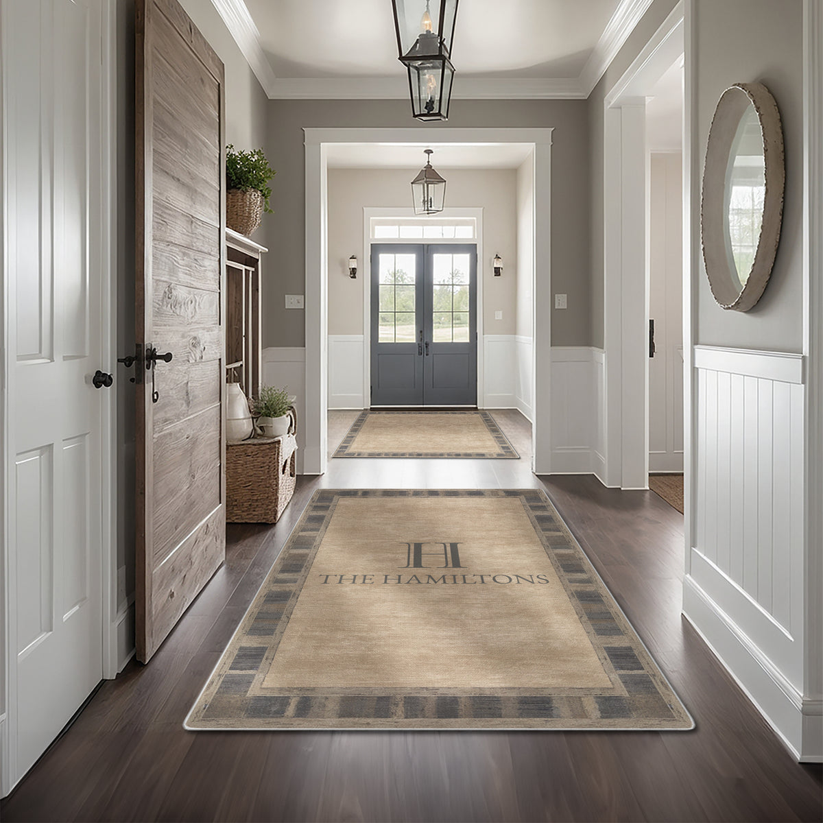 Personalized entryway rug - Warm Taupe Rug