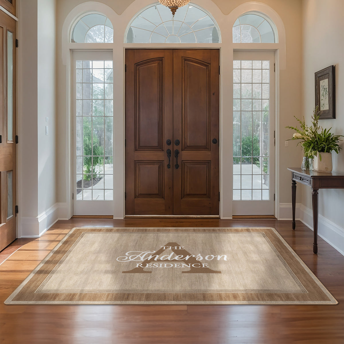 Personalized entryway rug - Warm Latte Rug