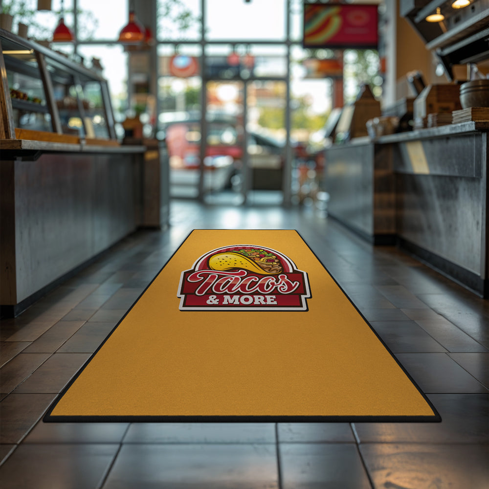 Custom office rug with business logo