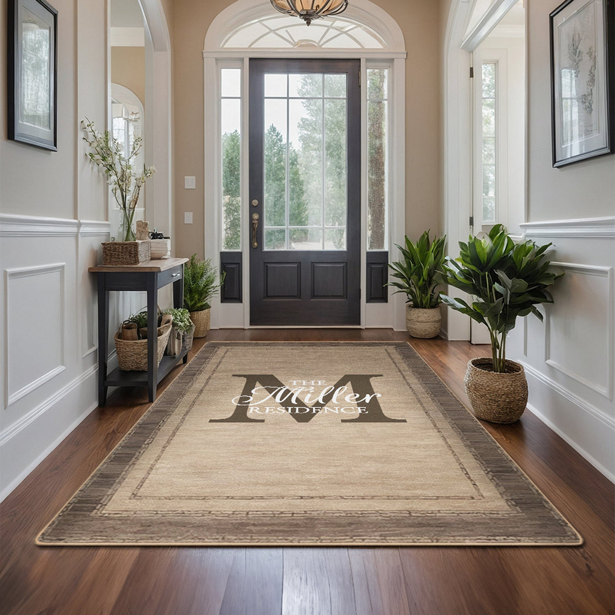 Personalized entryway rug - Rustic Walnut Rug