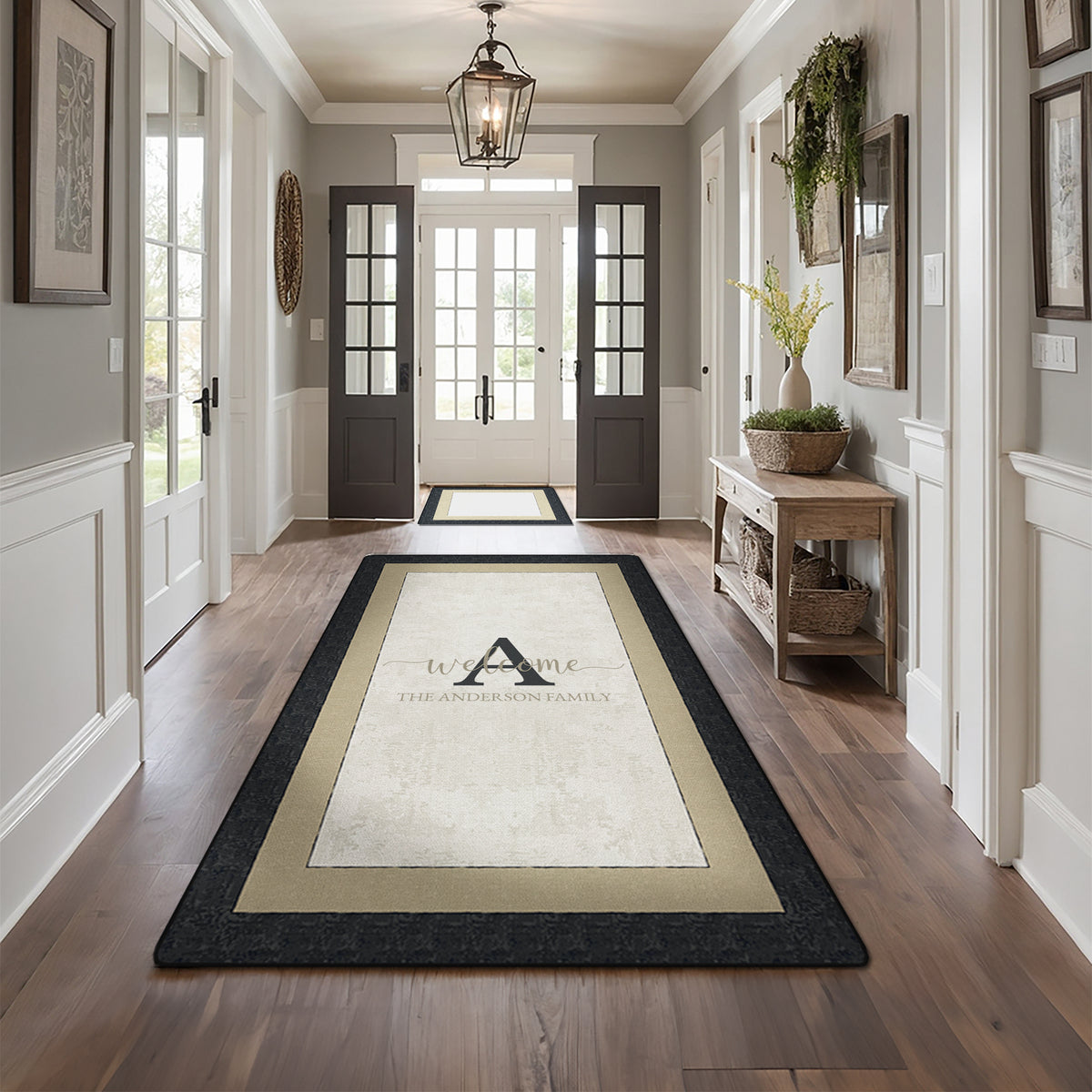 Custom rug for new home or housewarming gift - Ivory Charcoal Rug