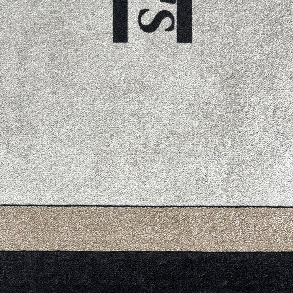 Ivory Charcoal Rug  Detailed Close UP
