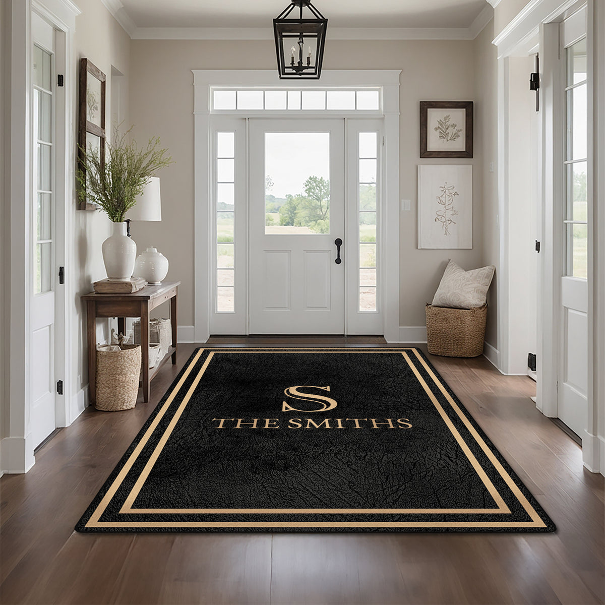 Custom rug for new home or housewarming gift - Midnight Gold Rug