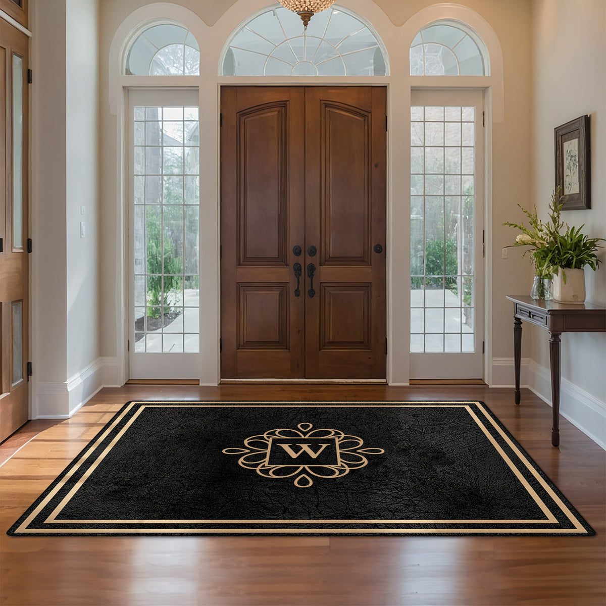 Custom family name rug - Midnight Gold Rug