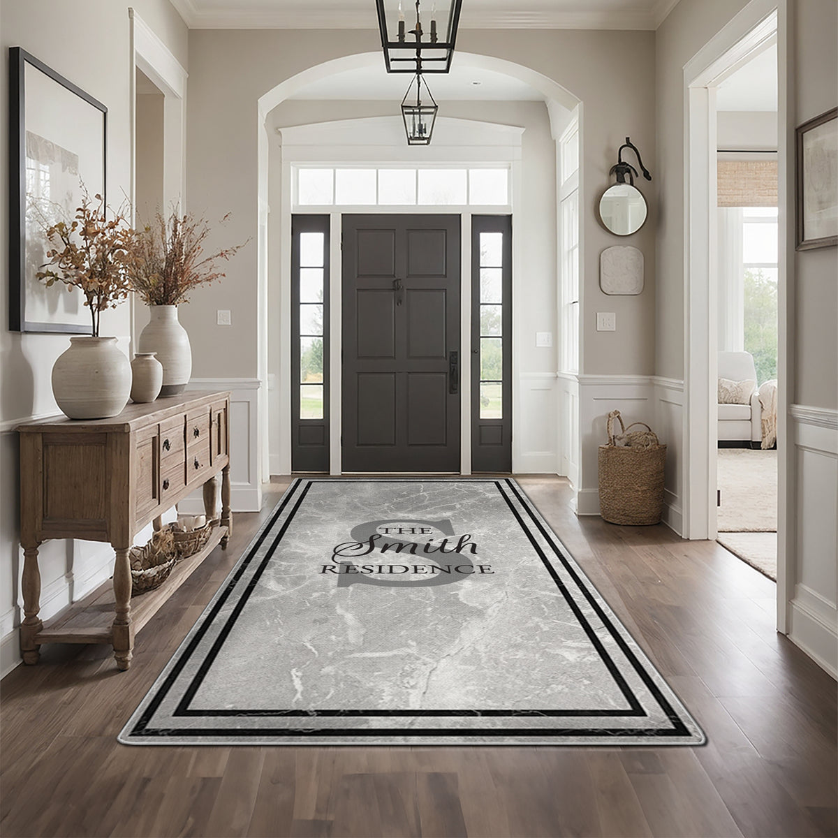 Personalized entryway rug - Stone Marble Rug
