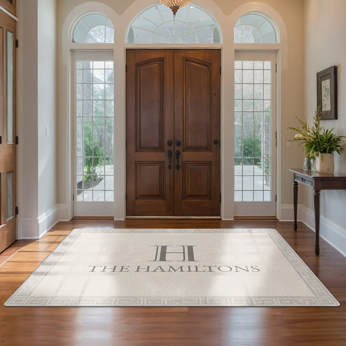 Custom welcome rug for entryway - Classic Ivory Rug