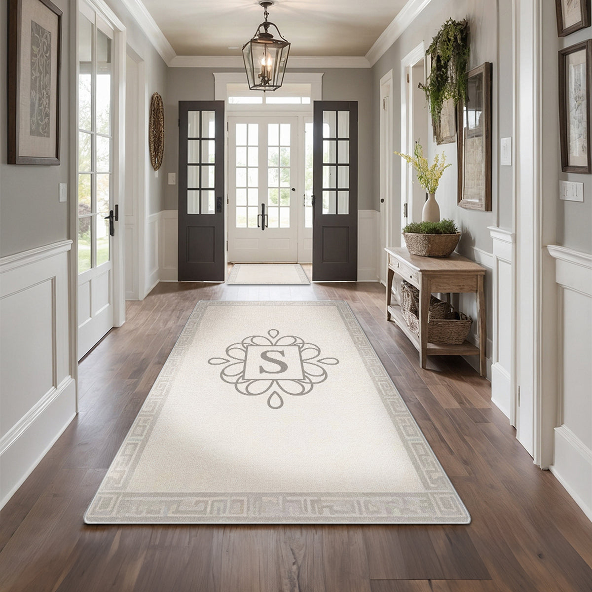 Custom floor rug for entryway decor - Classic Ivory Rug