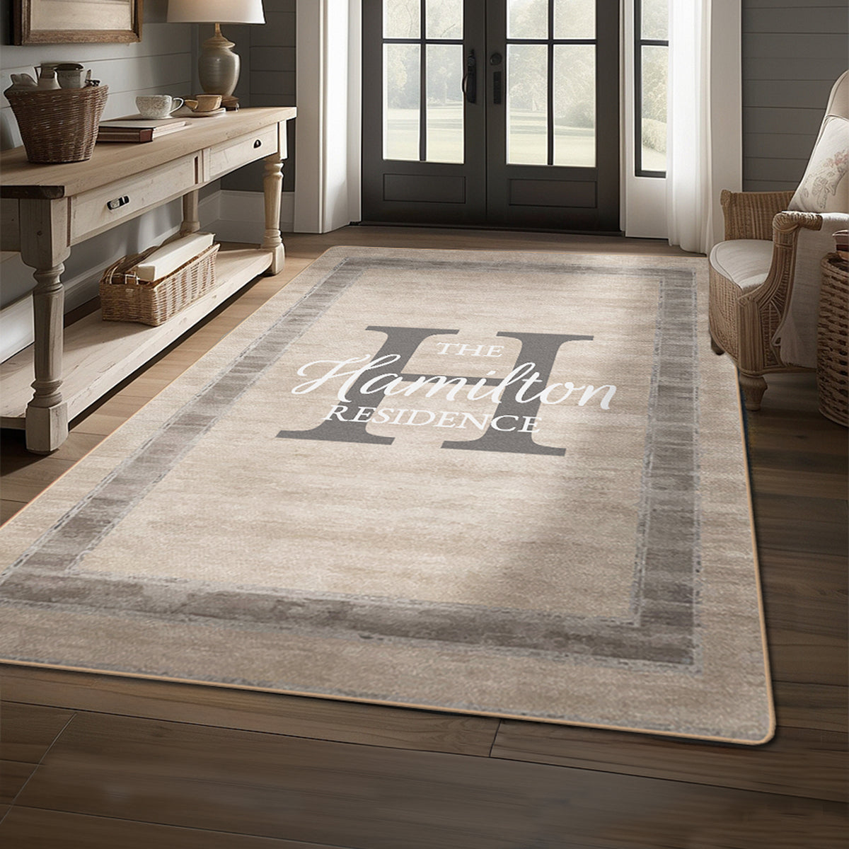 Personalized entryway rug - Urban Stone Rug