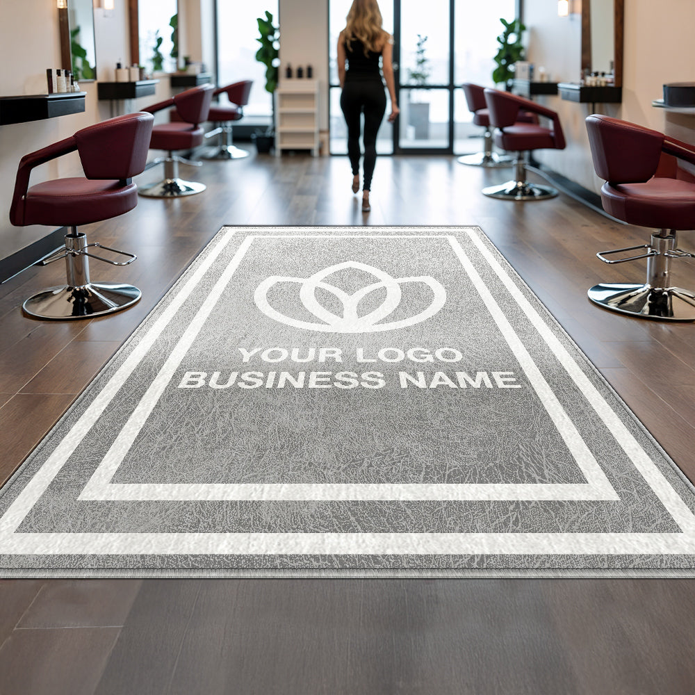 Bordered logo mat alternative for office and storefront