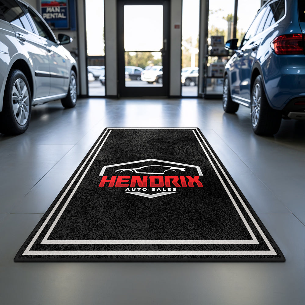 Non-slip custom logo rug for business entryway