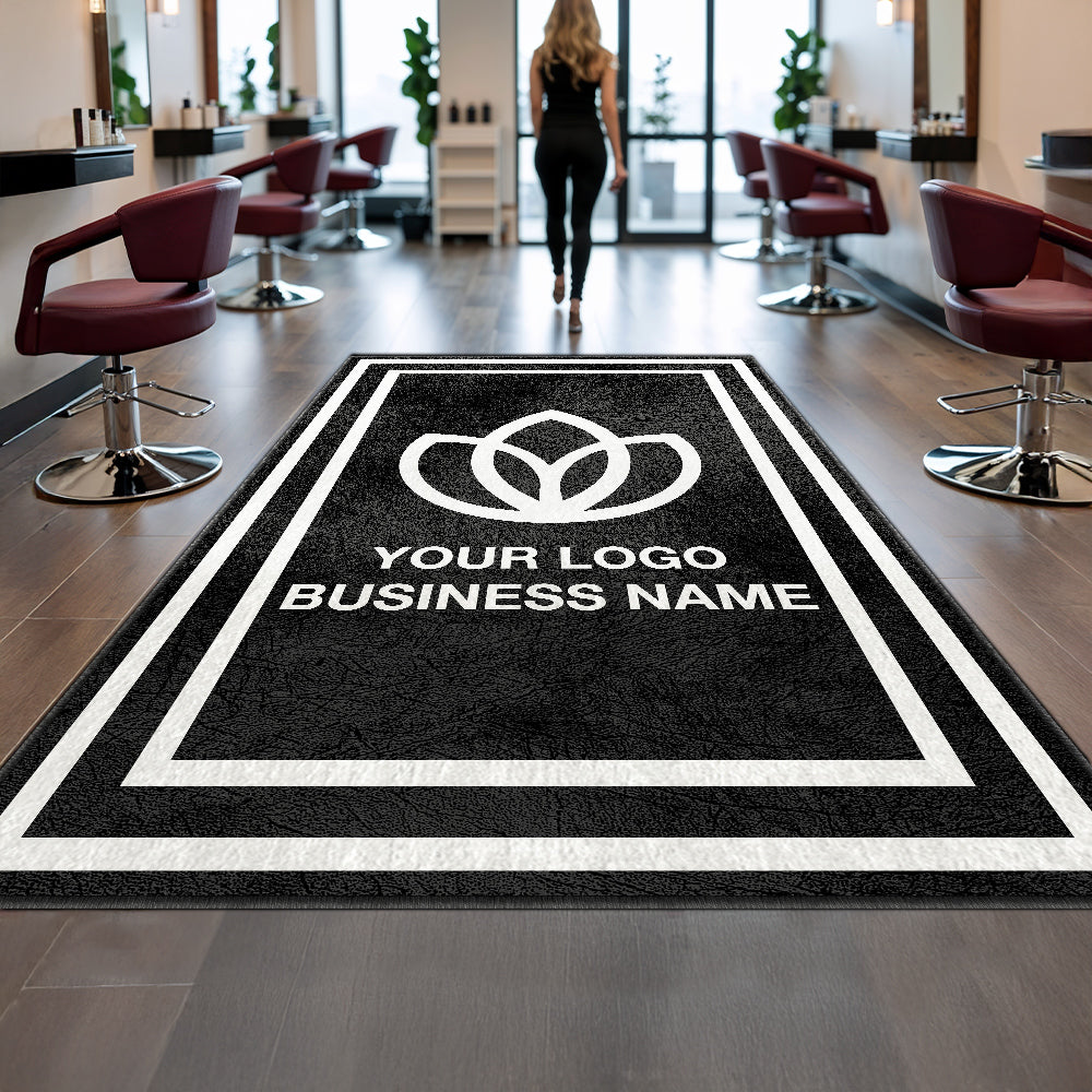 Bordered logo mat alternative for office and storefront
