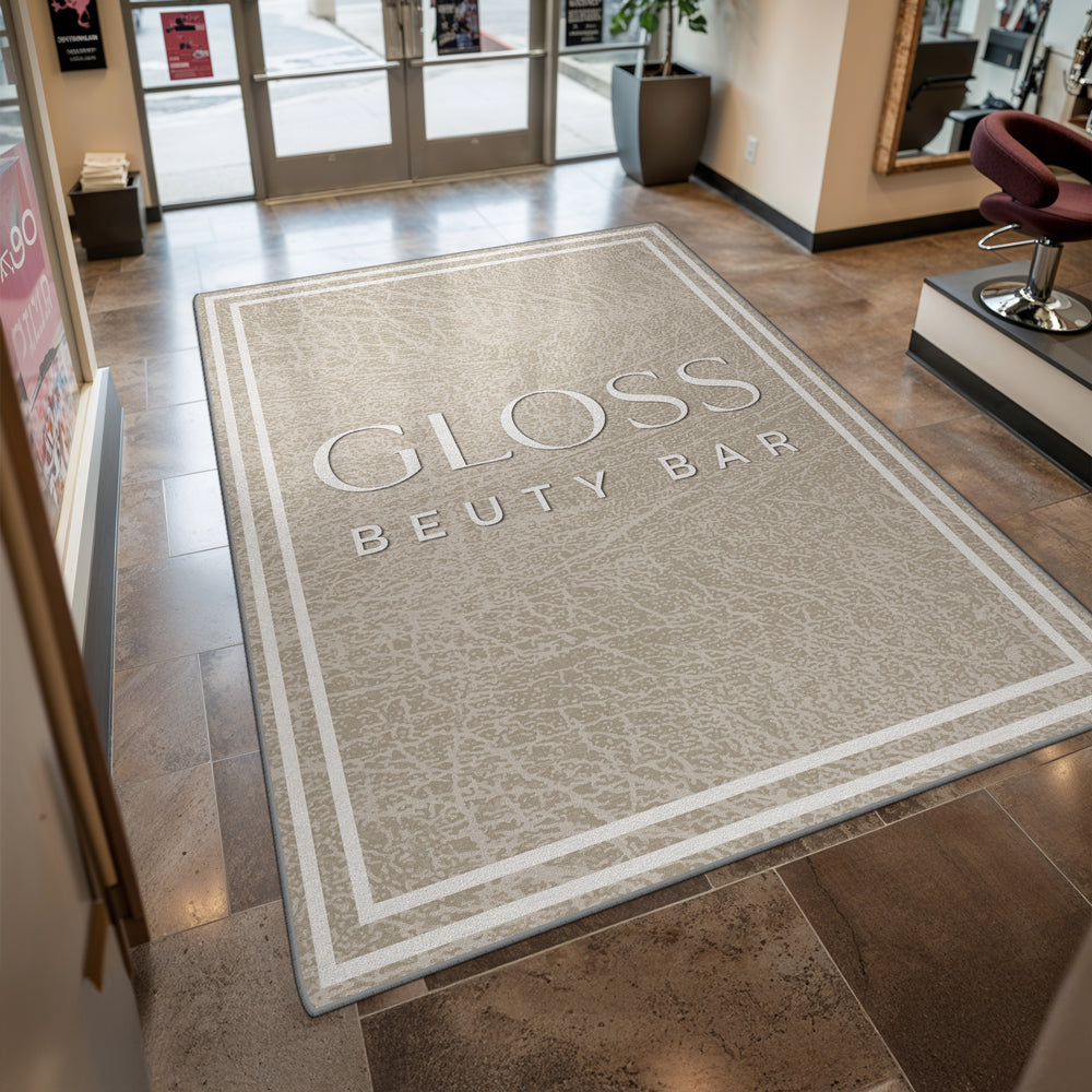 Non-slip custom logo rug for business entryway