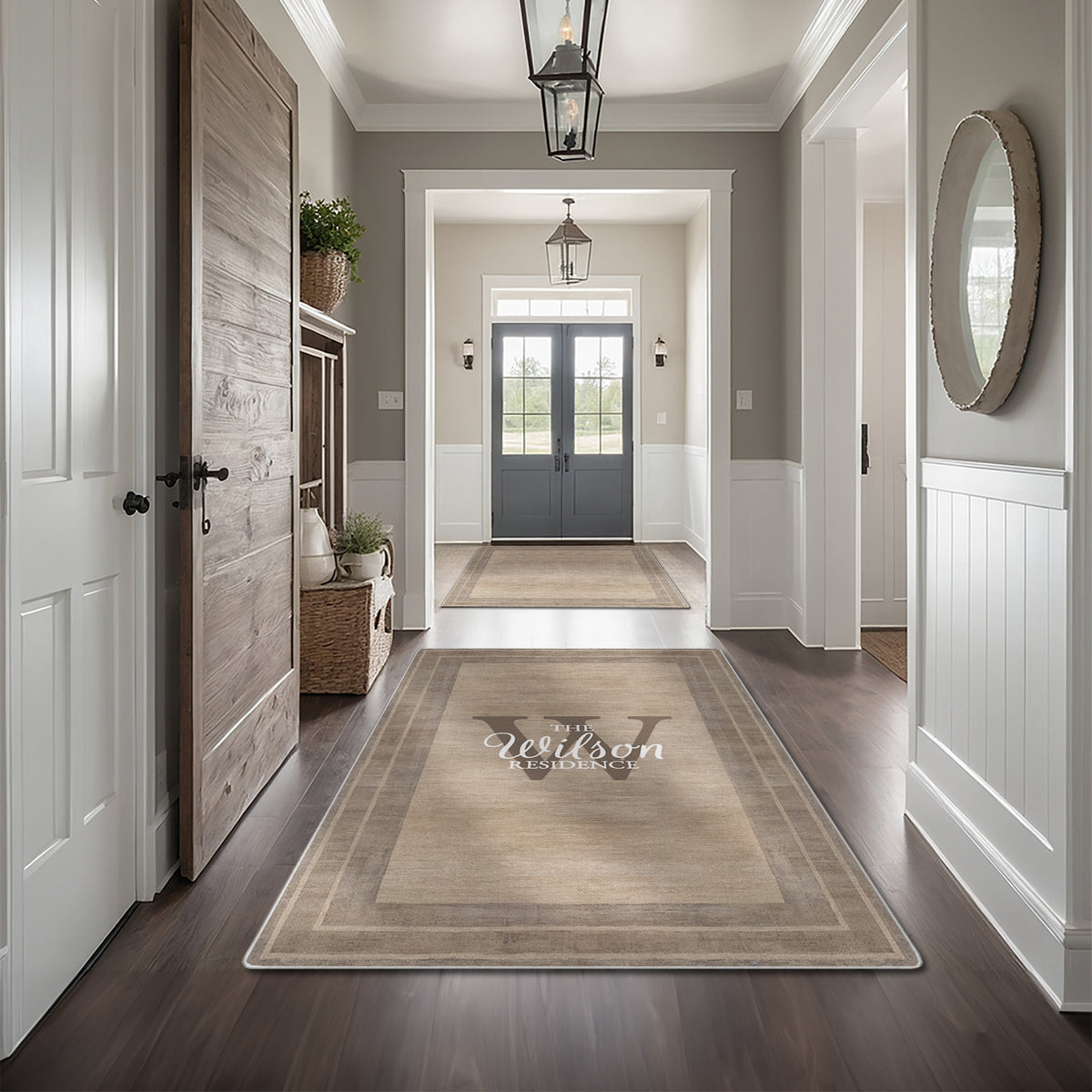 Personalized entryway rug - Earthy Taupe Rug