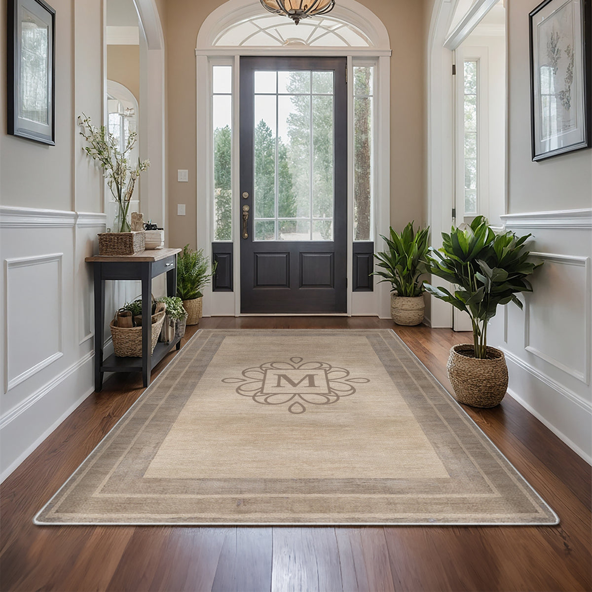 Custom family name rug - Earthy Taupe Rug