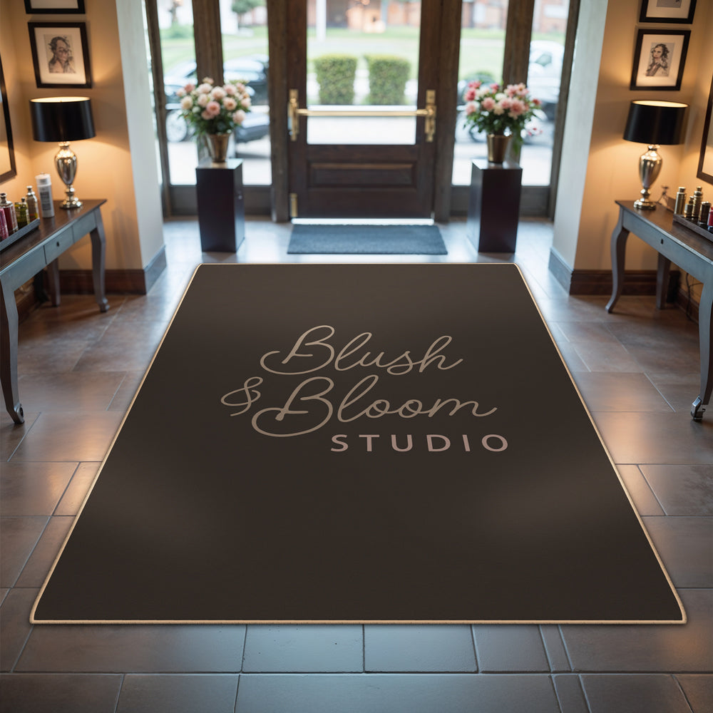 Logo rug for salon or studio