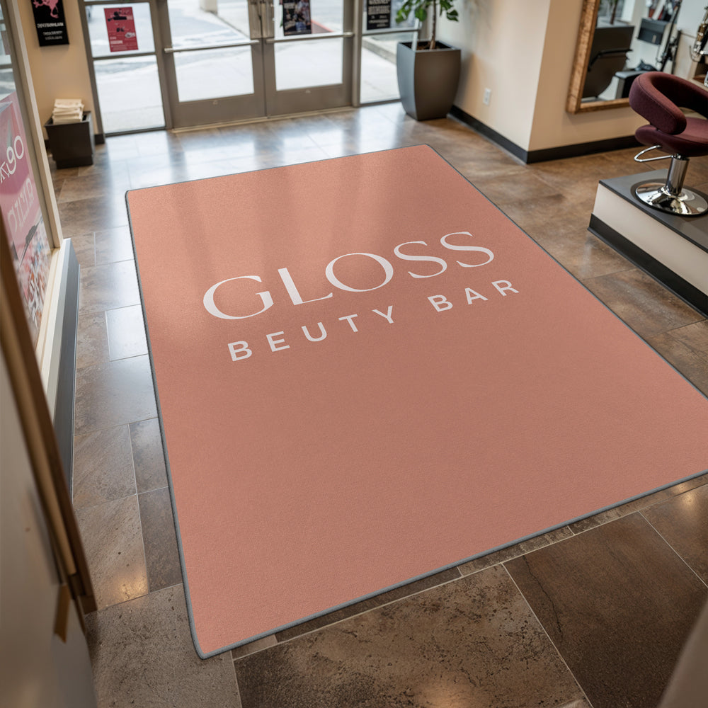 Custom welcome rug with company logo