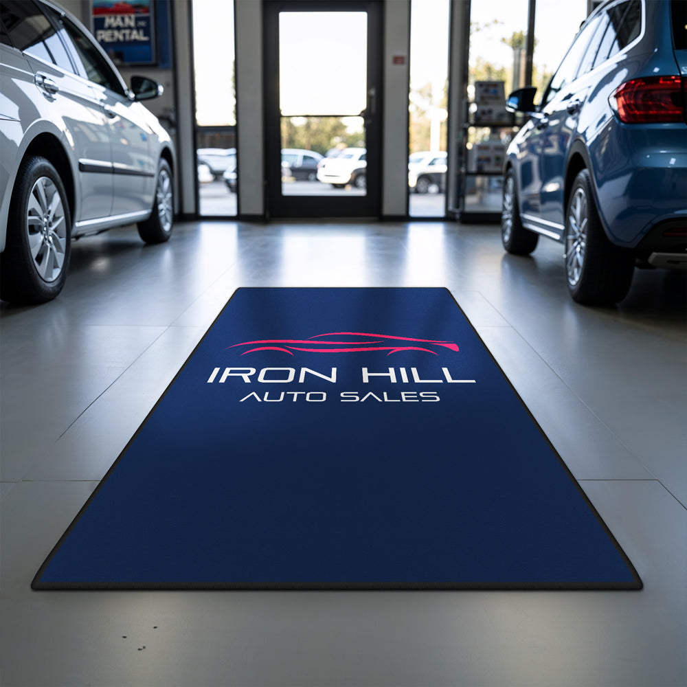 Personalized logo rug for storefront entrance