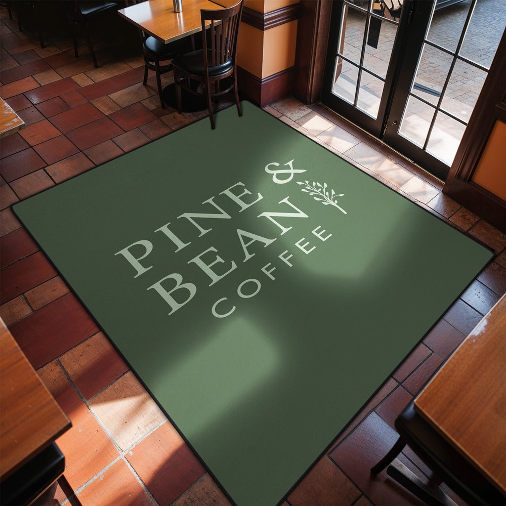 Branded floor rug for reception area