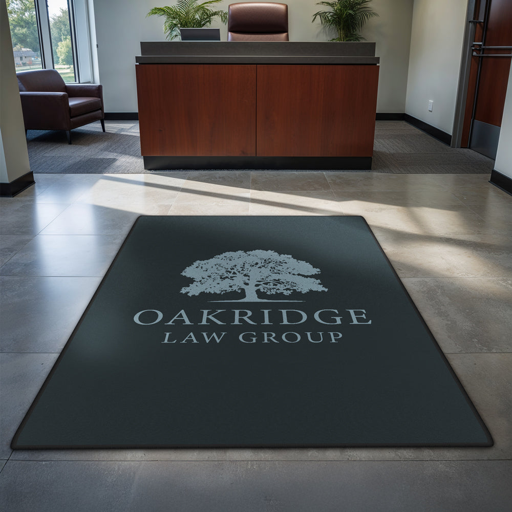 Custom floor mat alternative with business logo