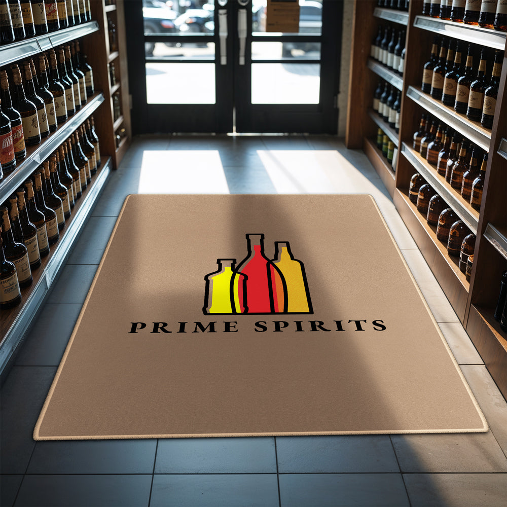 Custom welcome rug with company logo