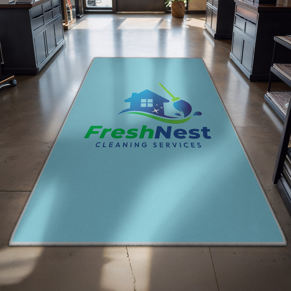 Business entrance rug with custom branding